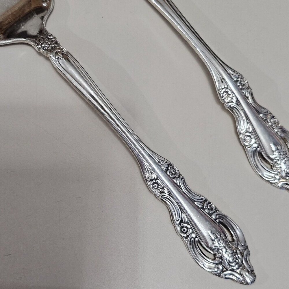 2pc Oneida Silver Artistry Solid Gravy Ladle & Meat Fork Serving Set 1965 - Picture 7 of 8